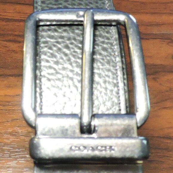 Coach Belt Reversible F55434 Black Dark Brown With 2 Buckles In Original Box - Picture 12 of 15